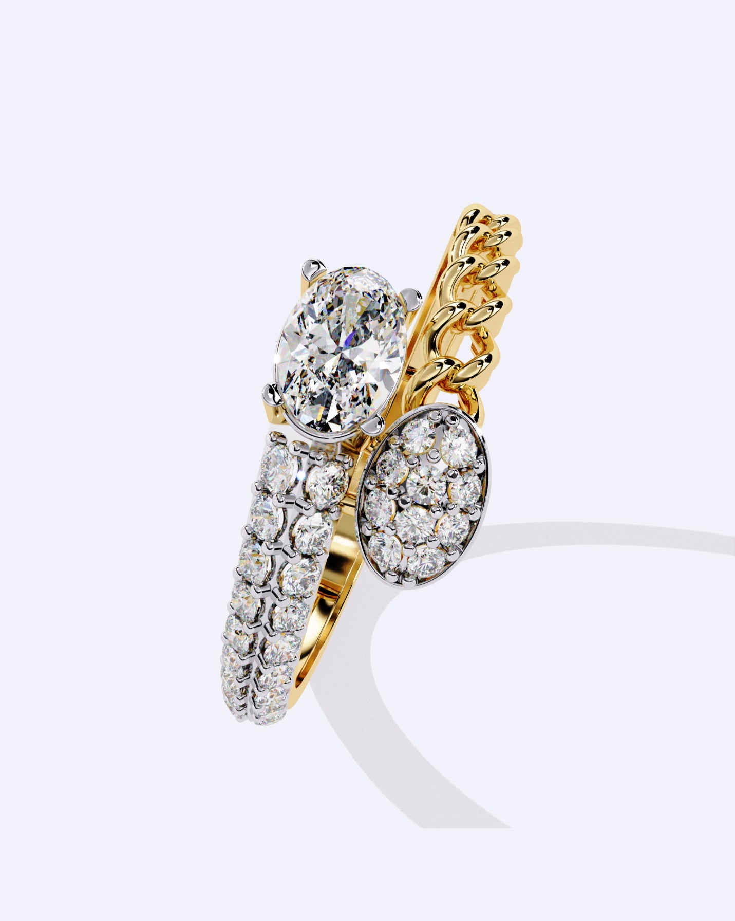 Chain-Wrap Marquise Statement Ring