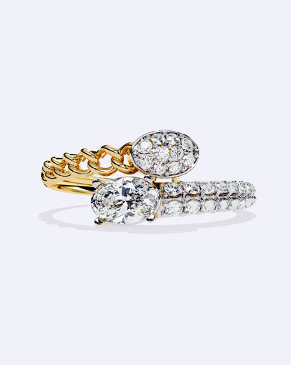 Chain-Wrap Marquise Statement Ring