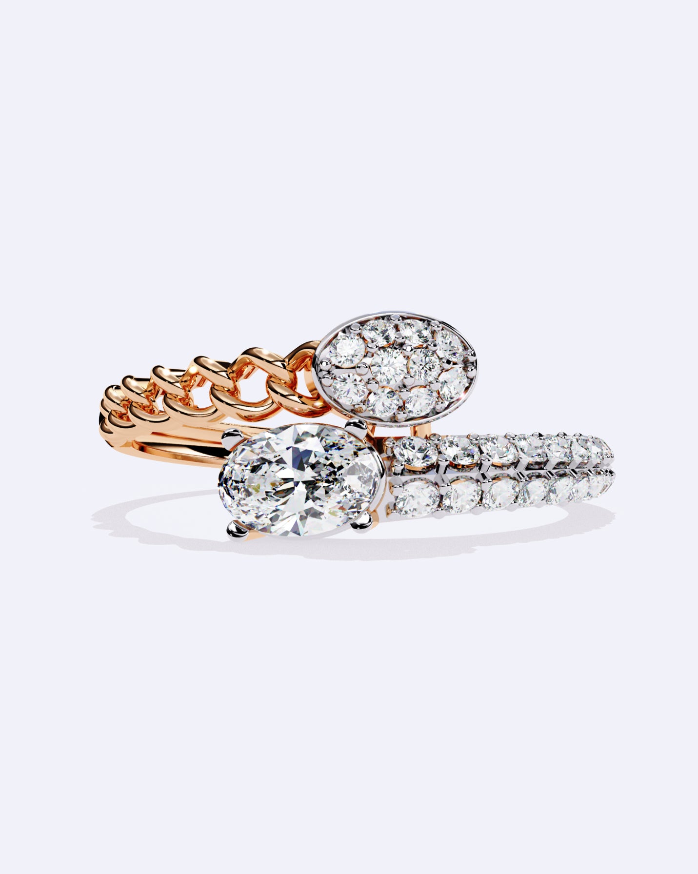 Chain-Wrap Marquise Statement Ring