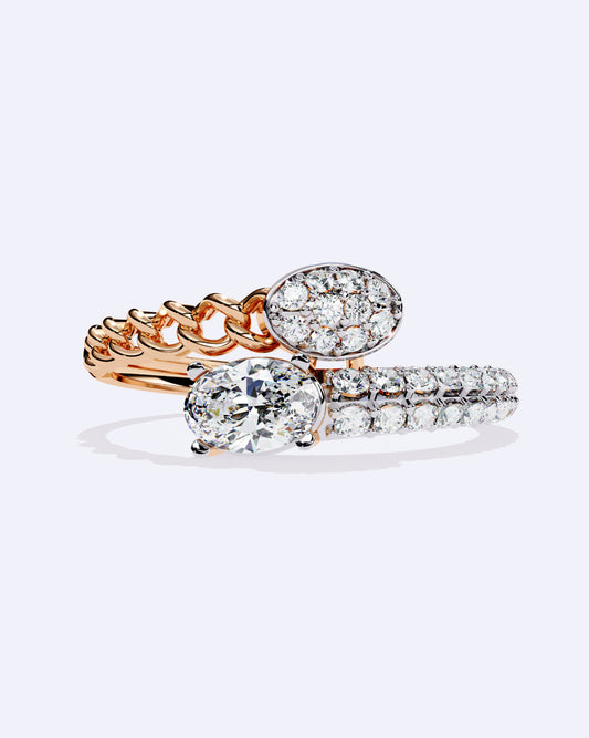 Chain-Wrap Marquise Statement Ring