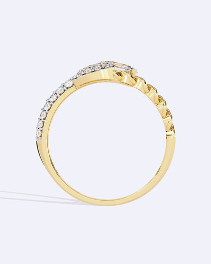 Chain-Wrap Marquise Statement Ring