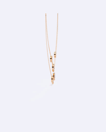 Twin-Line Diamond Halo Necklace