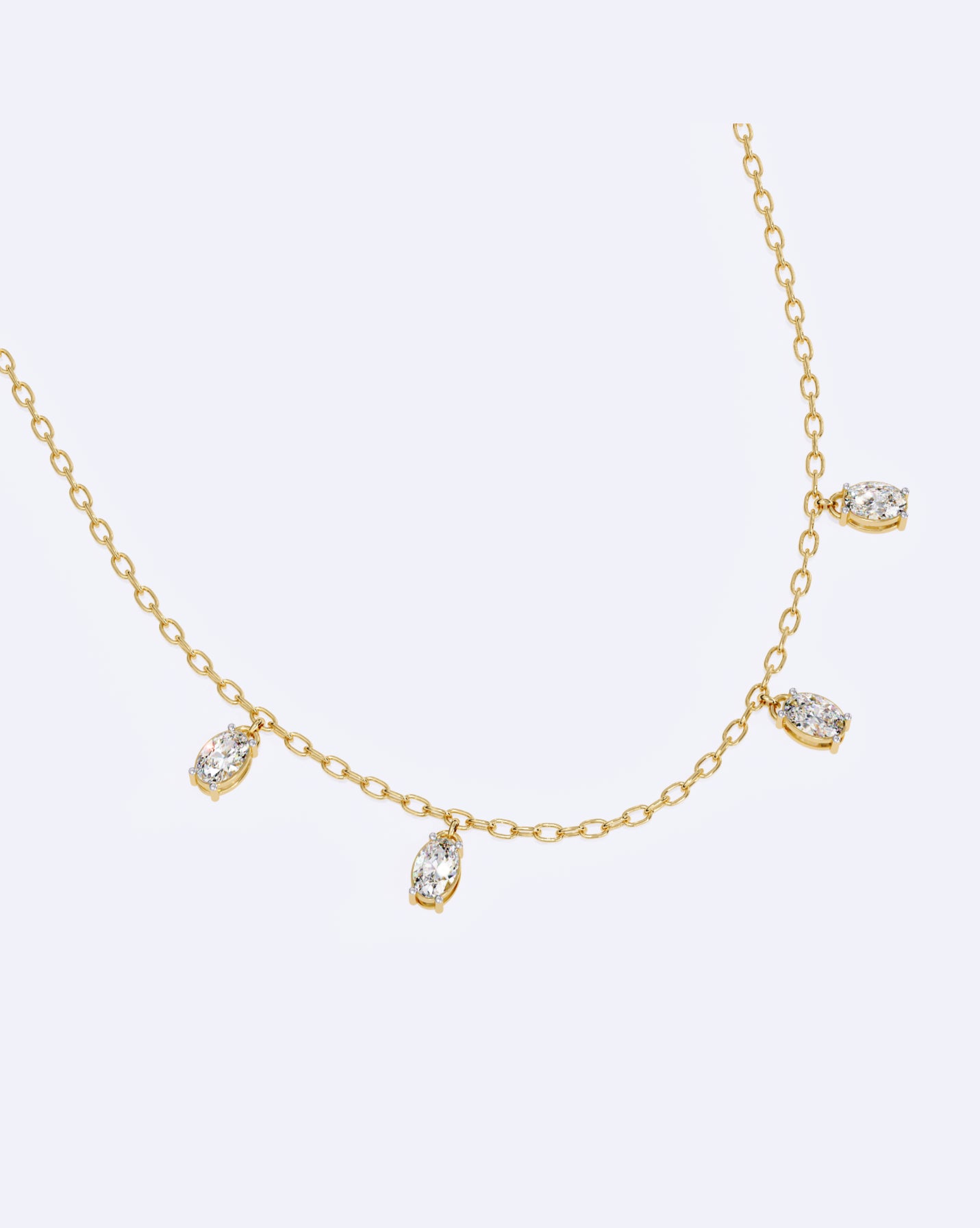Elegant Oval Solitaire Chain