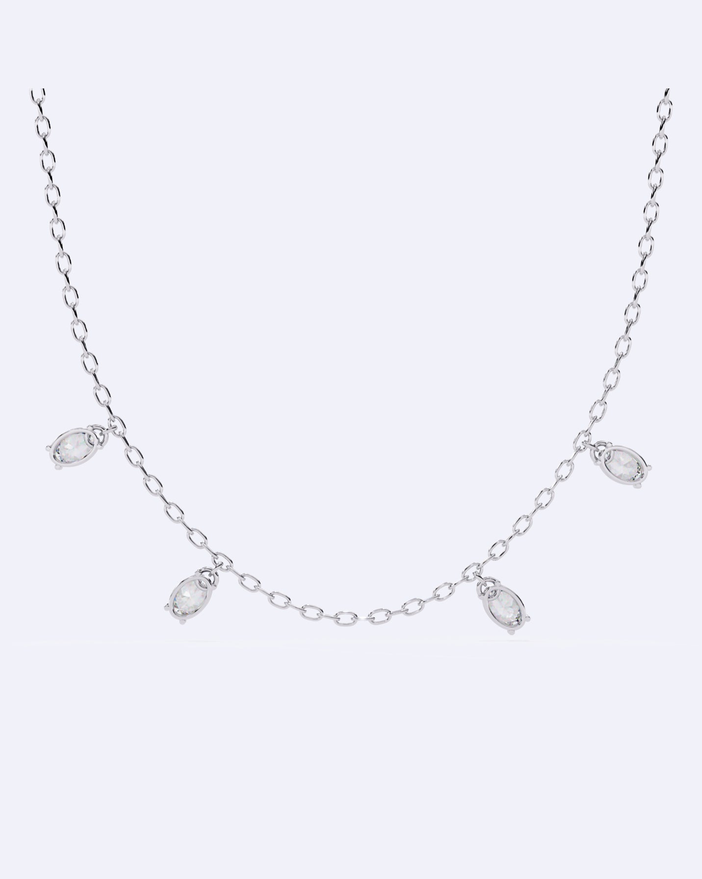 Elegant Oval Solitaire Chain