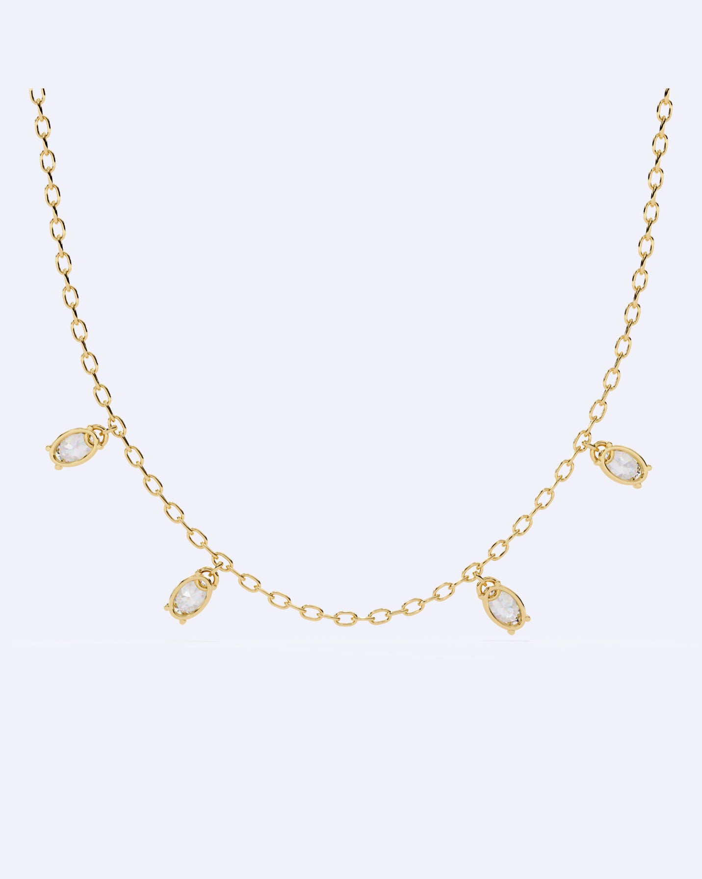 Elegant Oval Solitaire Chain
