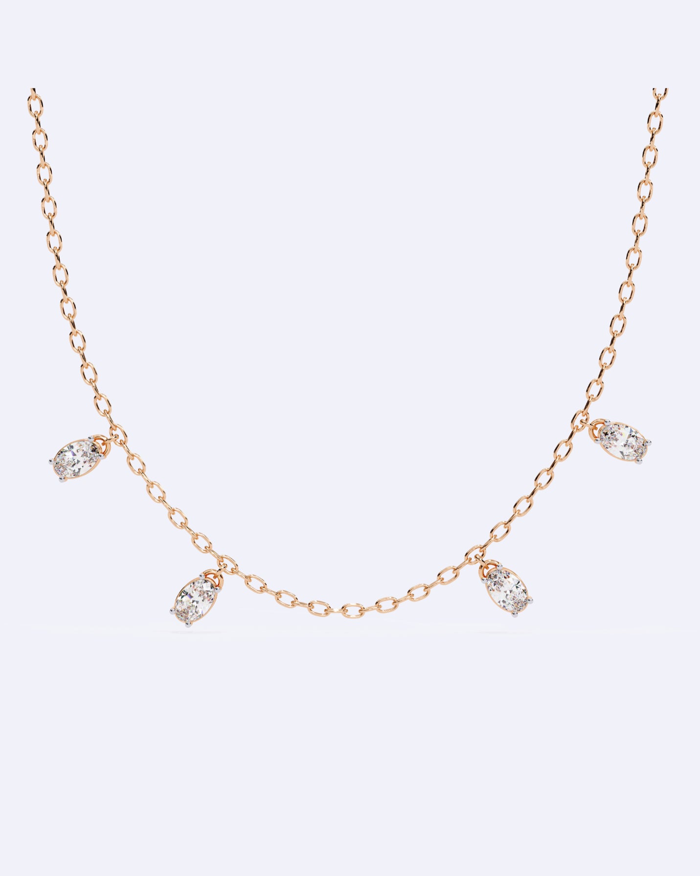 Elegant Oval Solitaire Chain