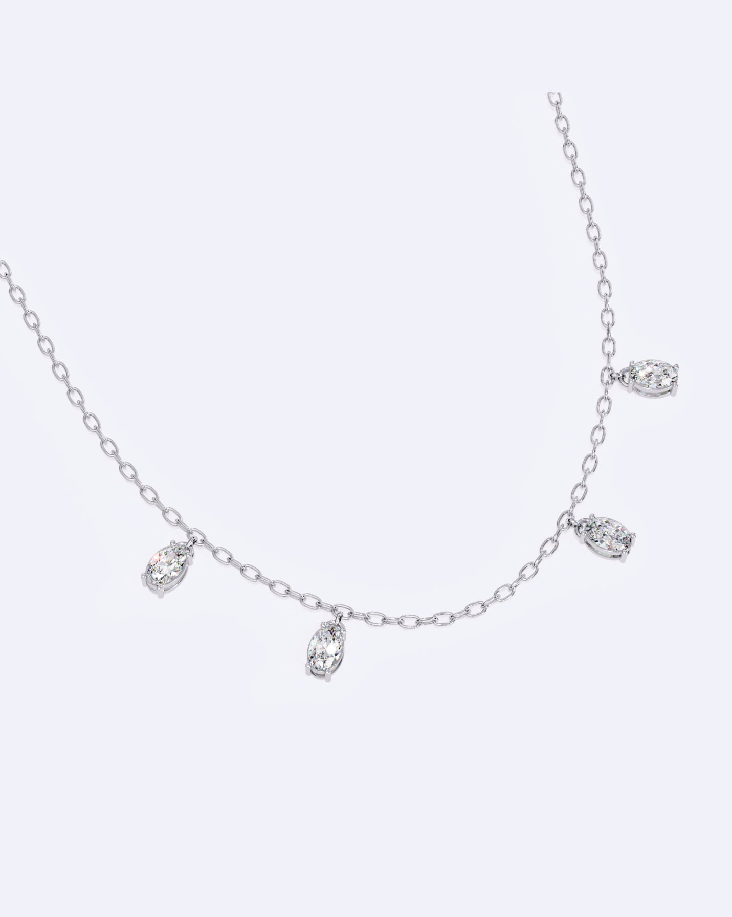 Elegant Oval Solitaire Chain