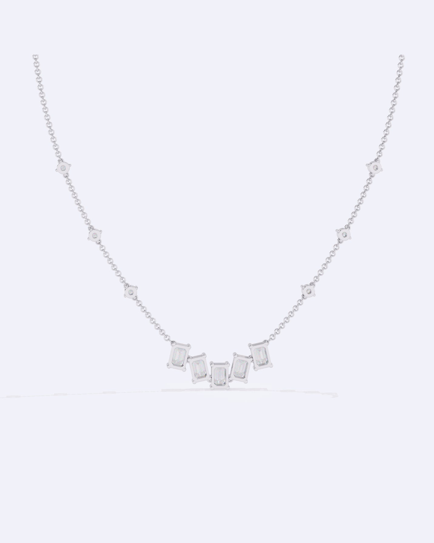 Single Chain Baguette Accent Necklace