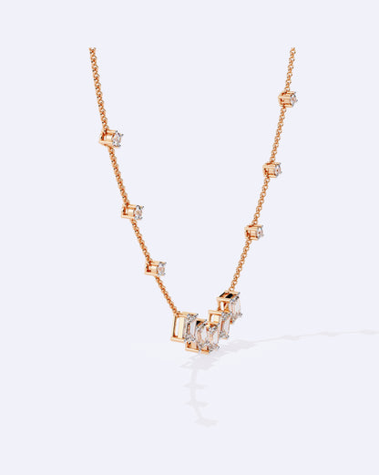 Single Chain Baguette Accent Necklace