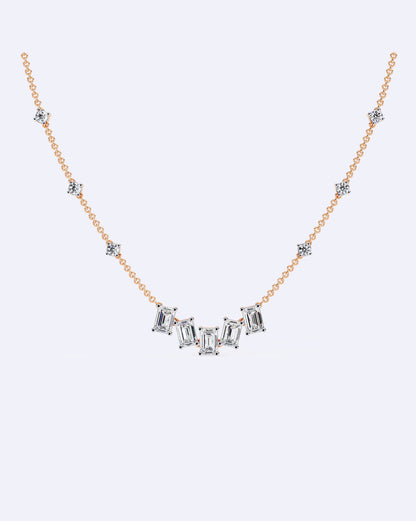 Single Chain Baguette Accent Necklace