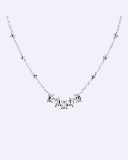 Single Chain Baguette Accent Necklace