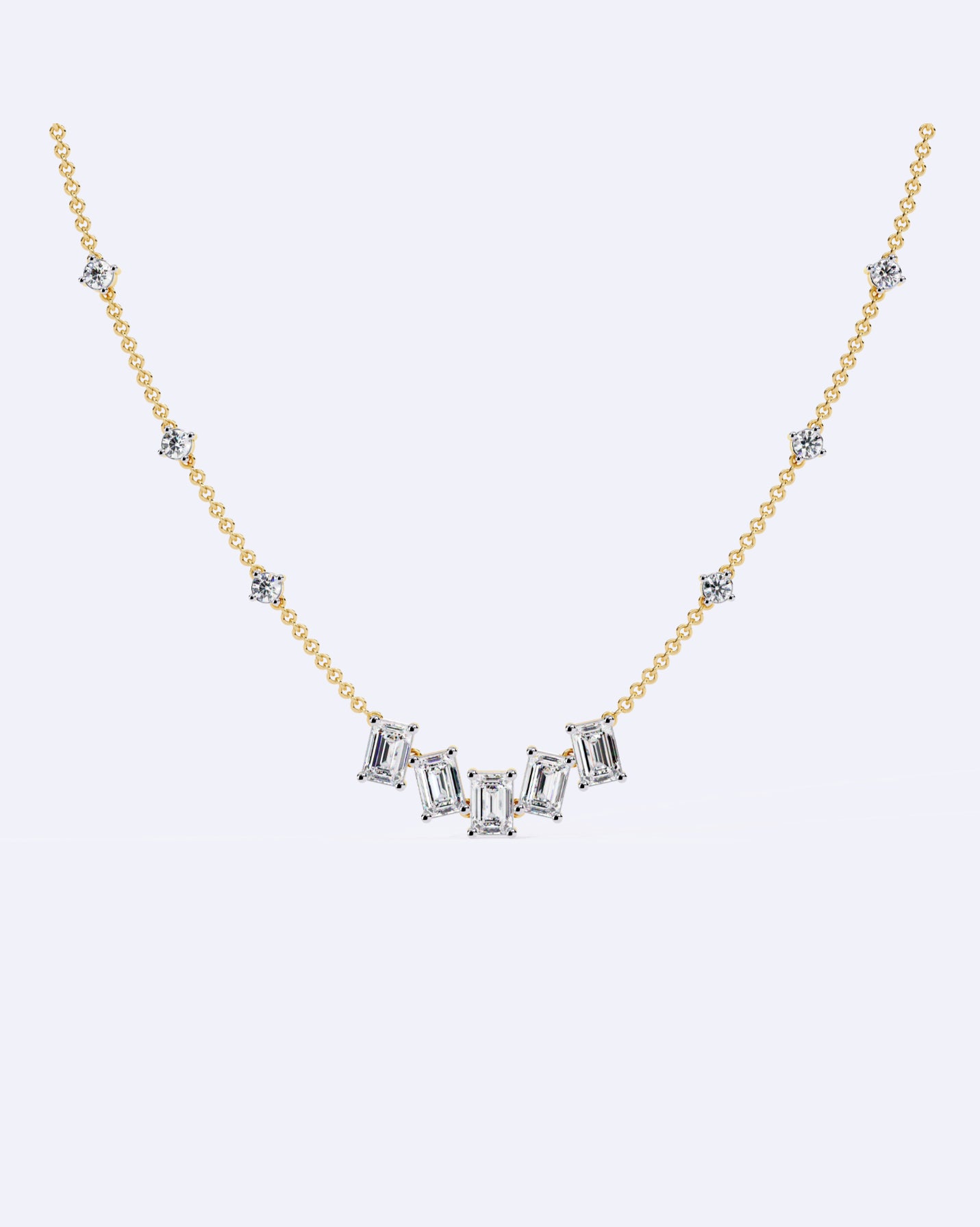 Single Chain Baguette Accent Necklace