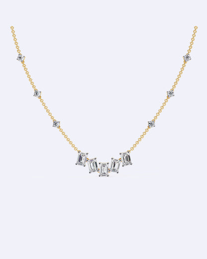 Single Chain Baguette Accent Necklace