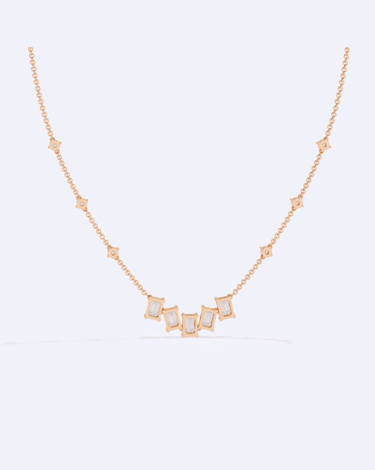 Single Chain Baguette Accent Necklace