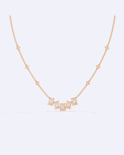 Single Chain Baguette Accent Necklace