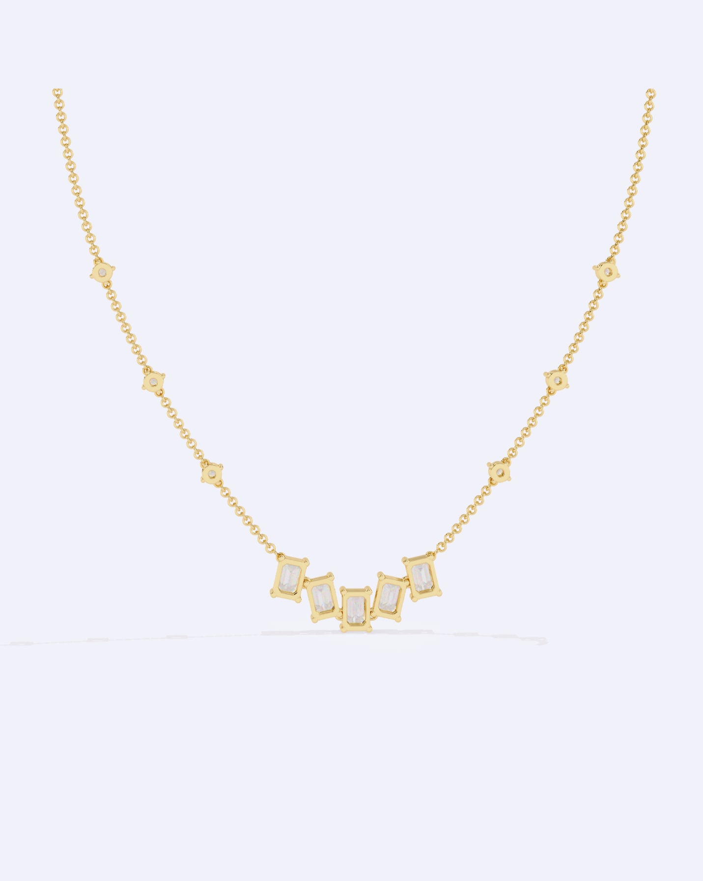 Single Chain Baguette Accent Necklace