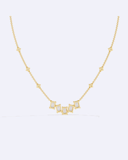 Single Chain Baguette Accent Necklace