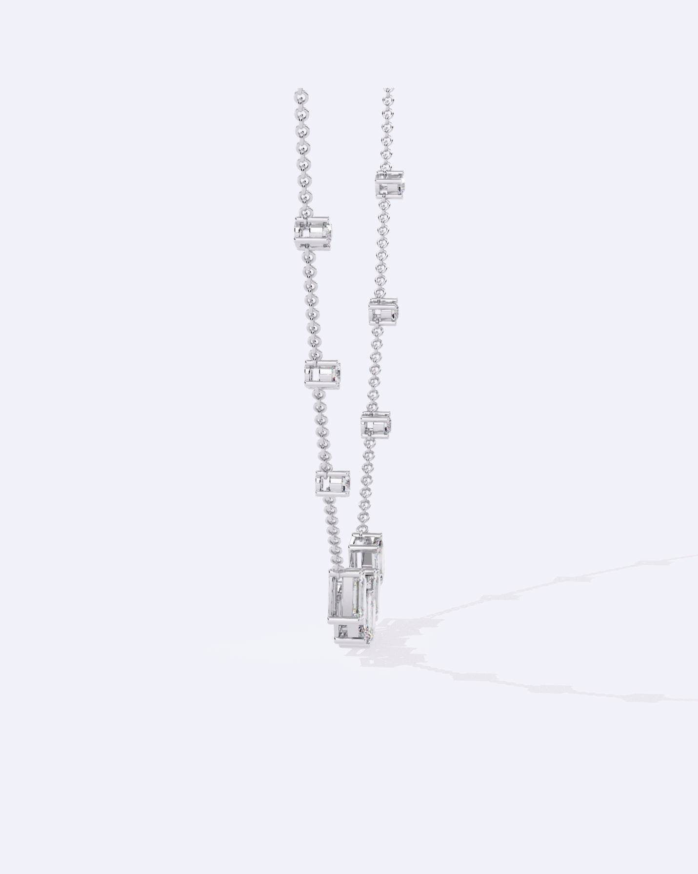 Single Chain Baguette Accent Necklace