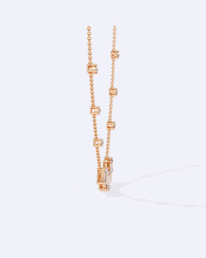 Single Chain Baguette Accent Necklace