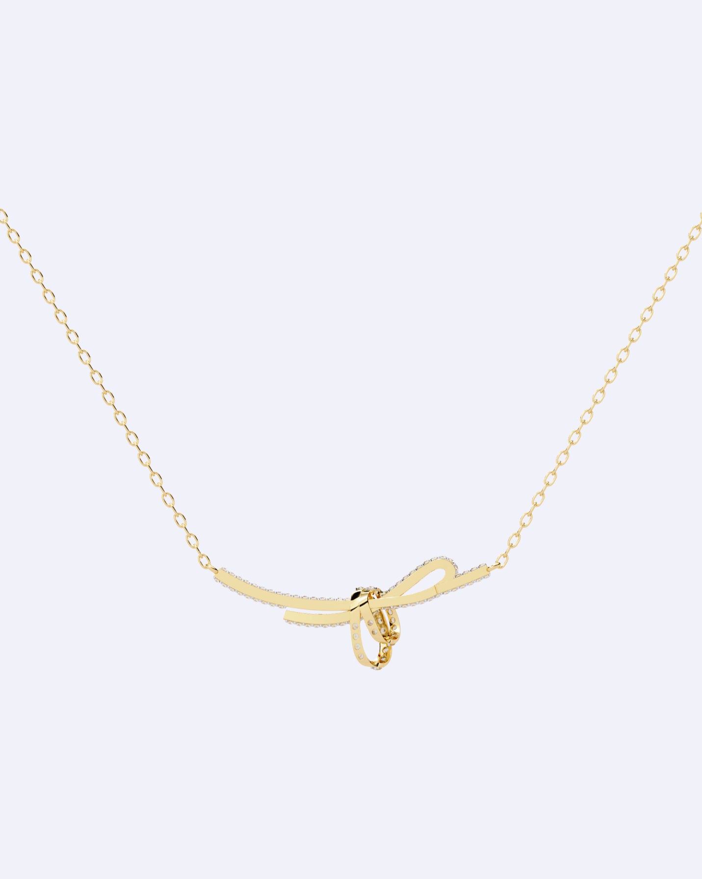 Elegant Ribbon Twist Diamond Necklace