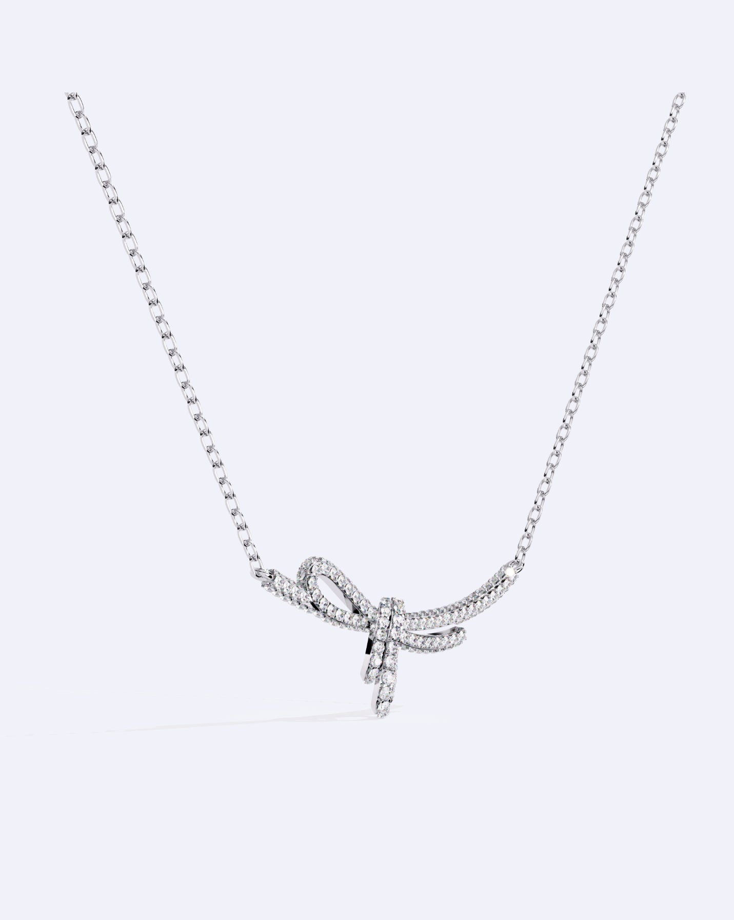 Elegant Ribbon Twist Diamond Necklace