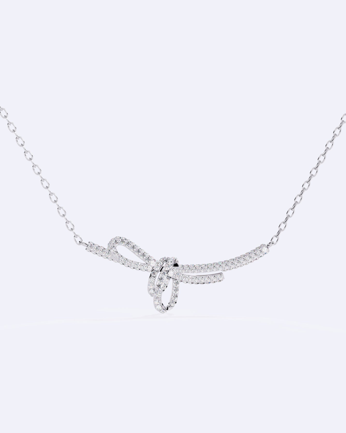 Elegant Ribbon Twist Diamond Necklace