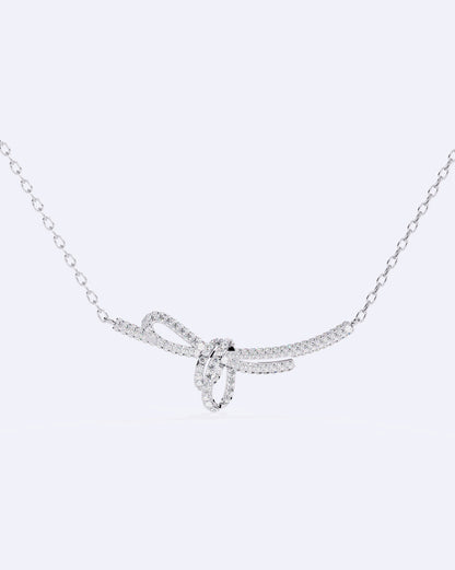 Elegant Ribbon Twist Diamond Necklace