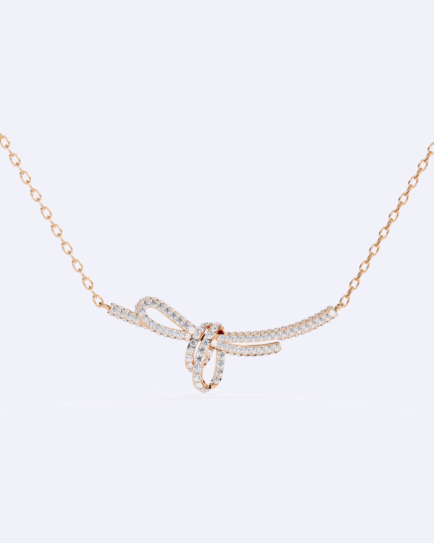 Elegant Ribbon Twist Diamond Necklace
