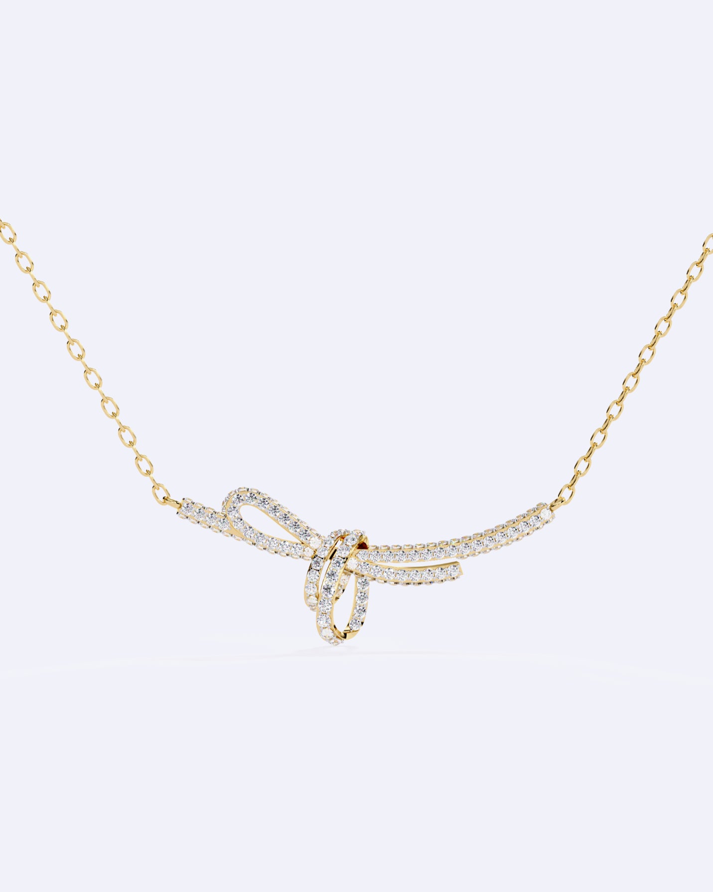 Elegant Ribbon Twist Diamond Necklace