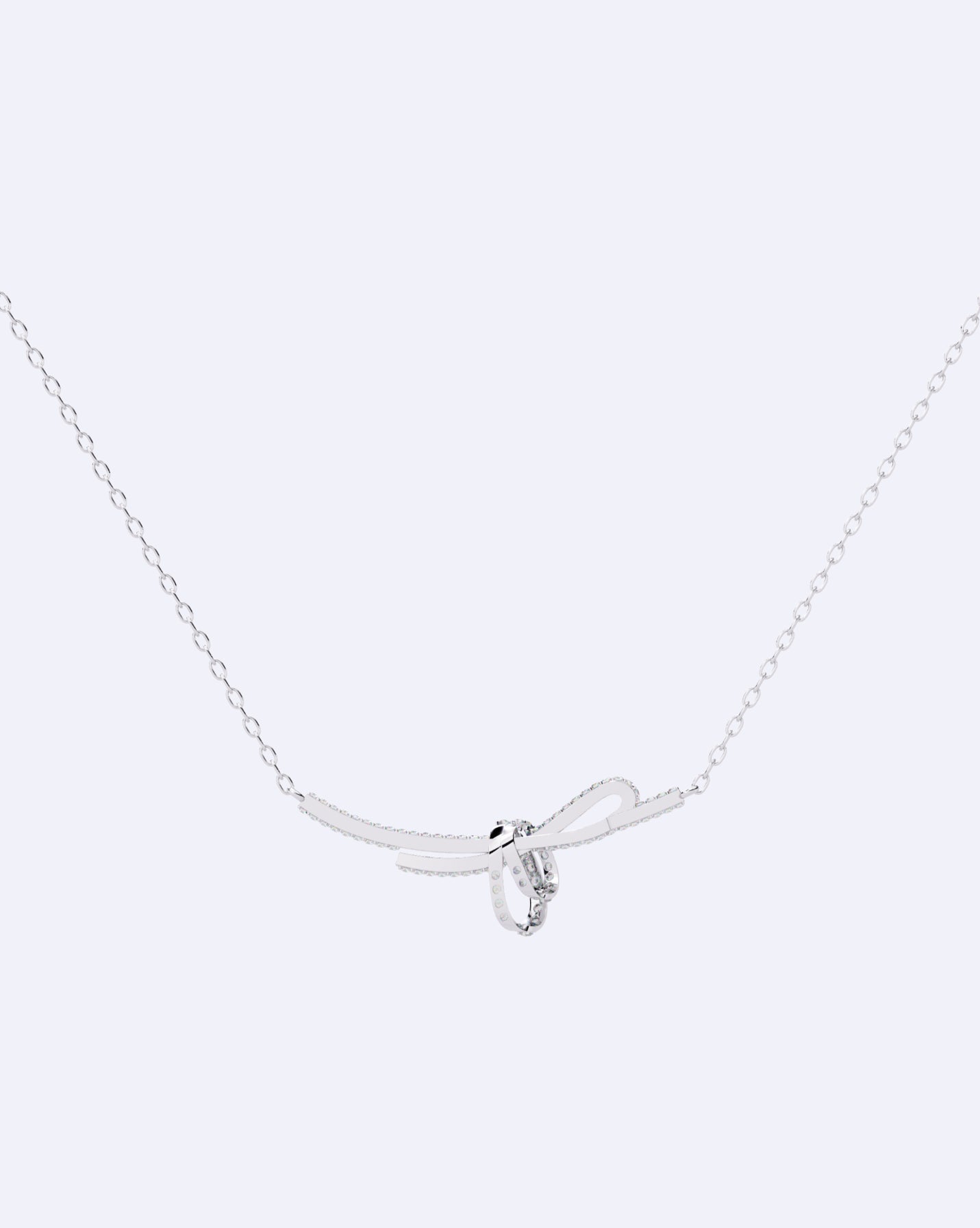 Elegant Ribbon Twist Diamond Necklace