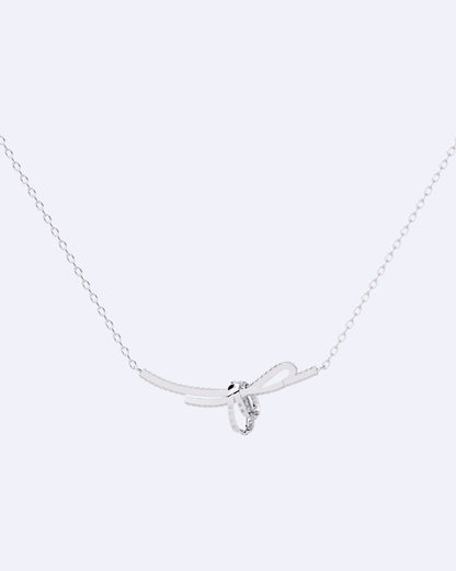 Elegant Ribbon Twist Diamond Necklace