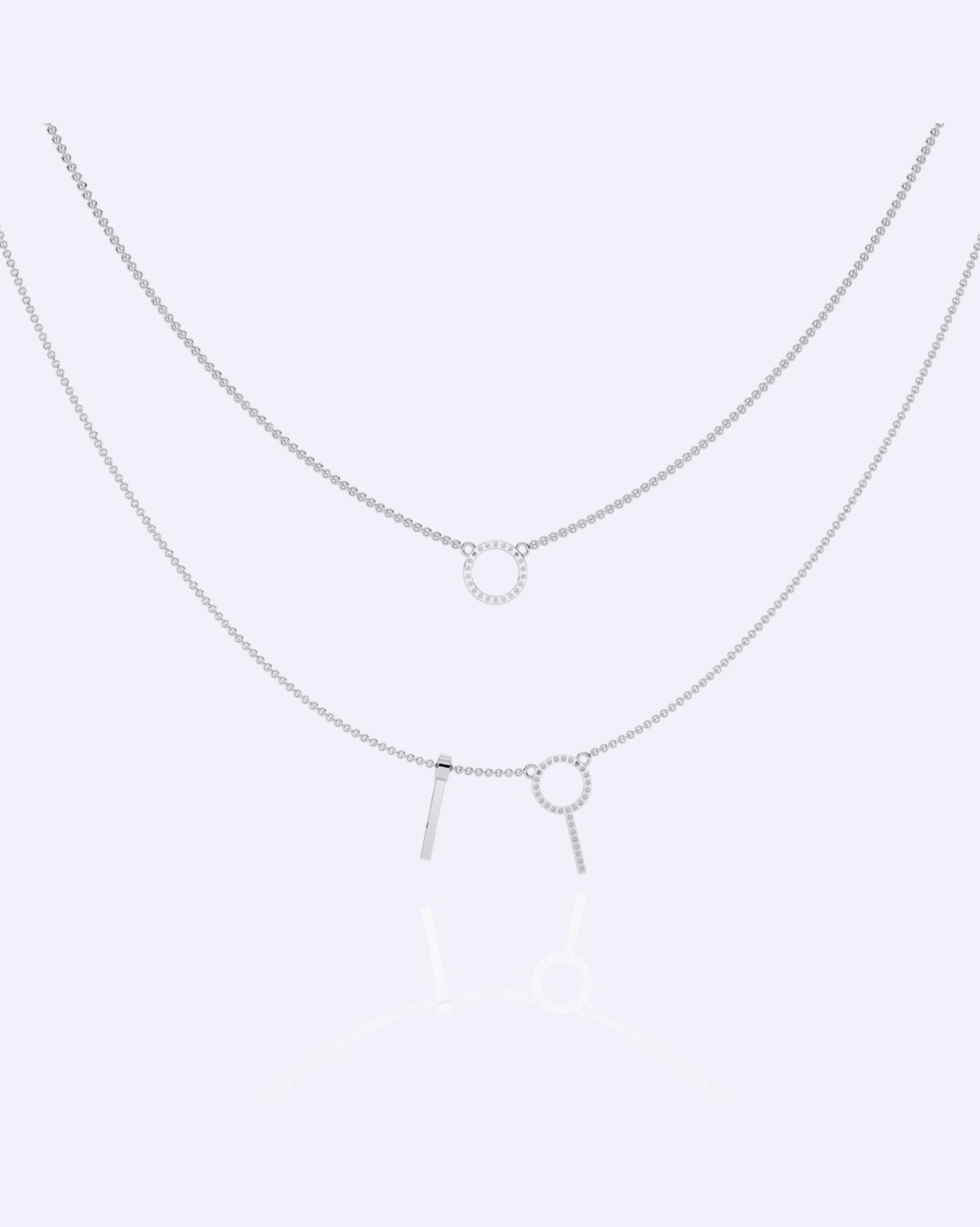 Modern Geometric Double-Strand Necklace