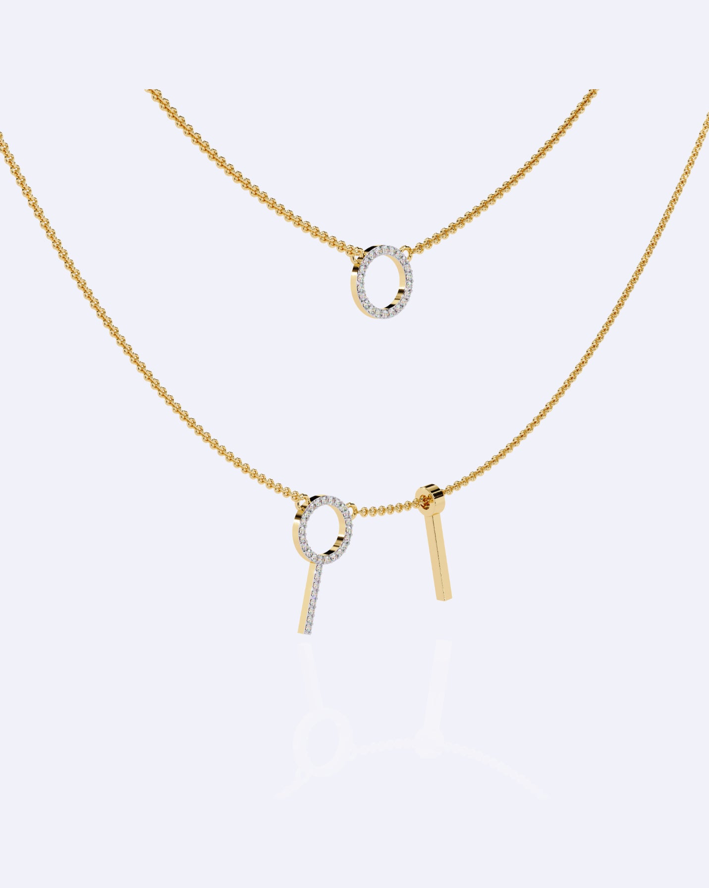 Modern Geometric Double-Strand Necklace