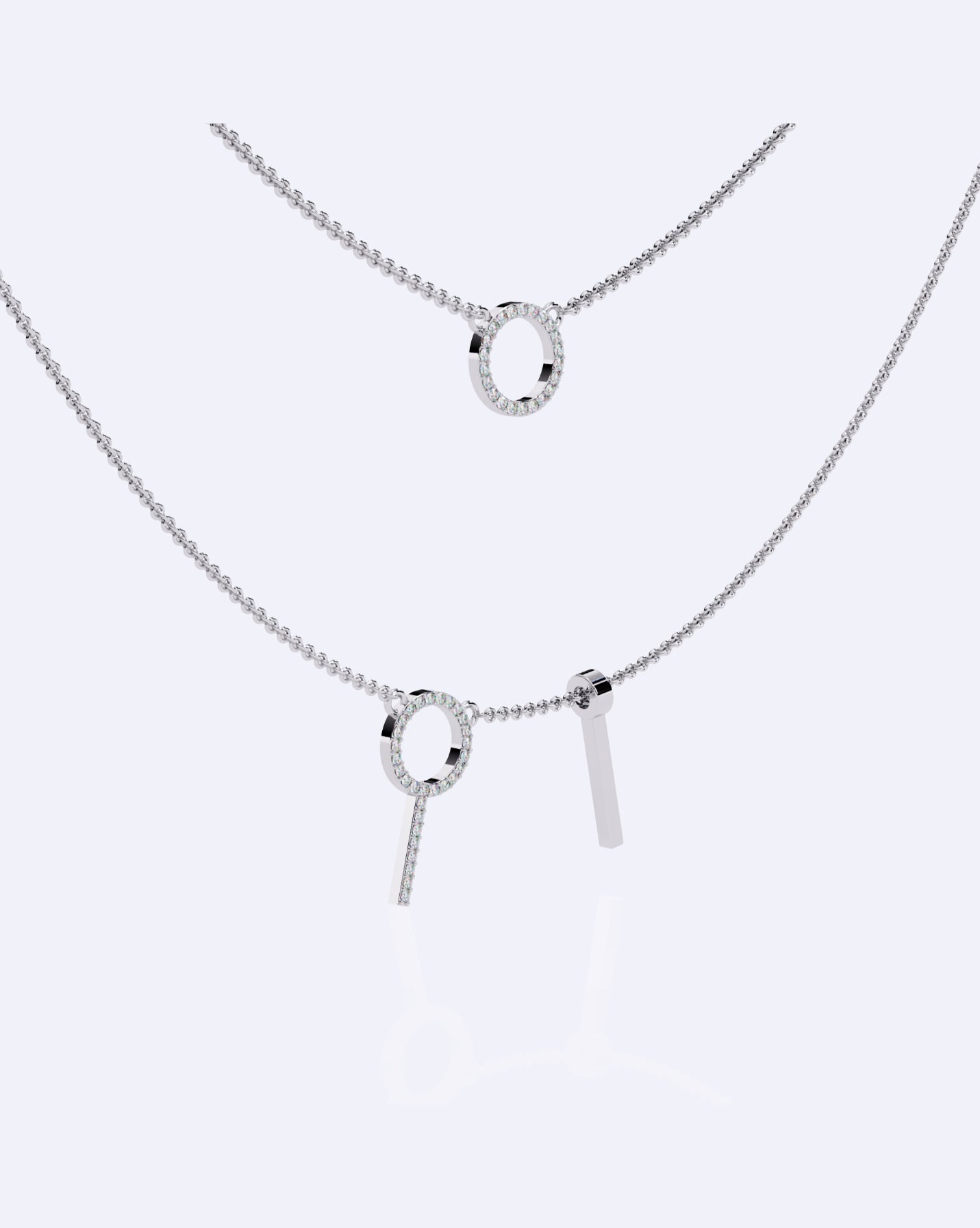 Modern Geometric Double-Strand Necklace