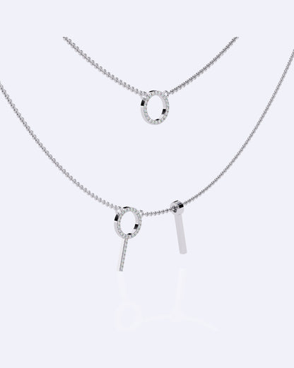 Modern Geometric Double-Strand Necklace