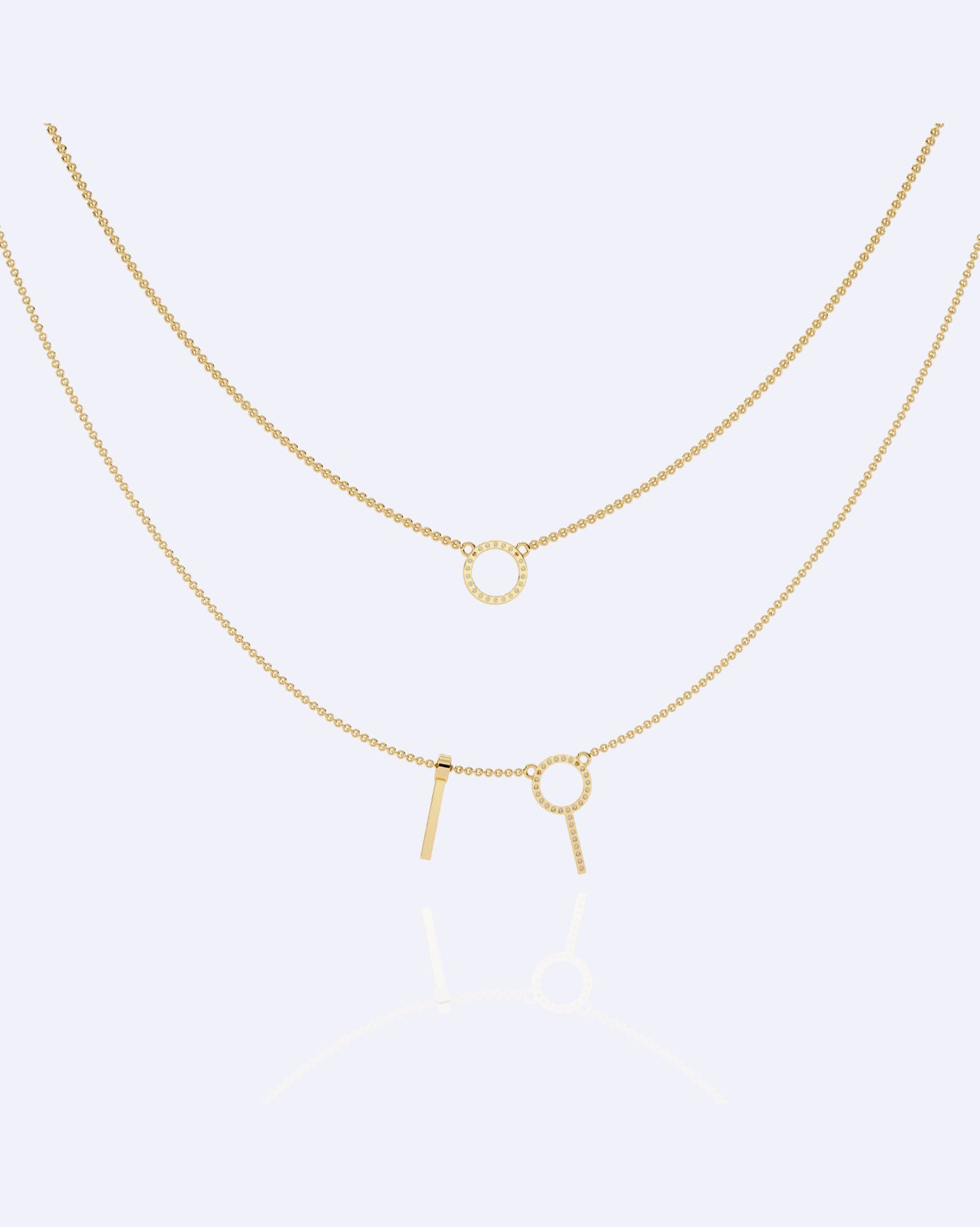 Modern Geometric Double-Strand Necklace