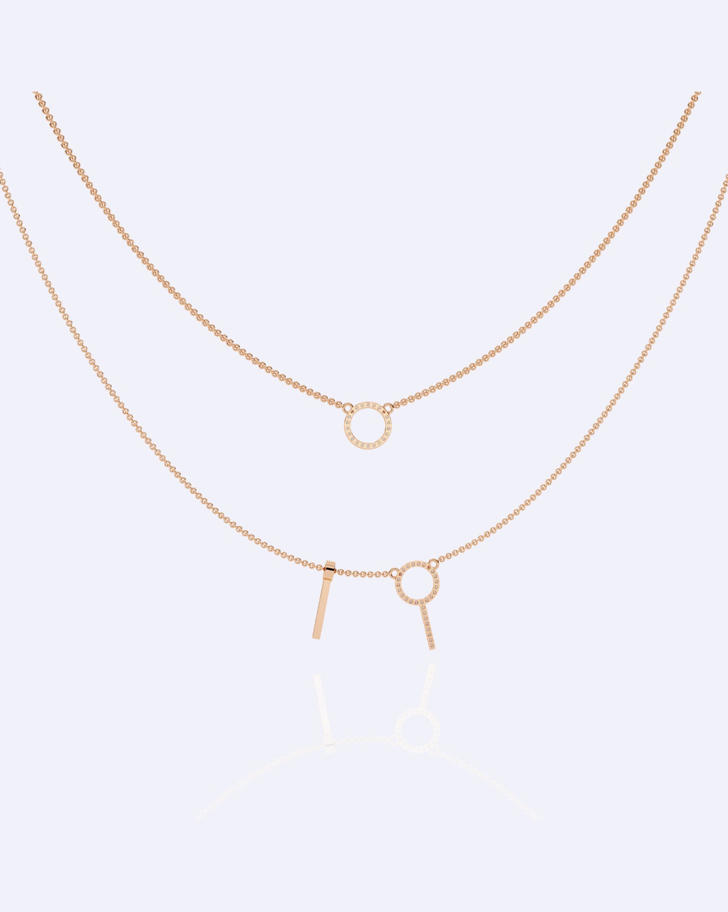 Modern Geometric Double-Strand Necklace