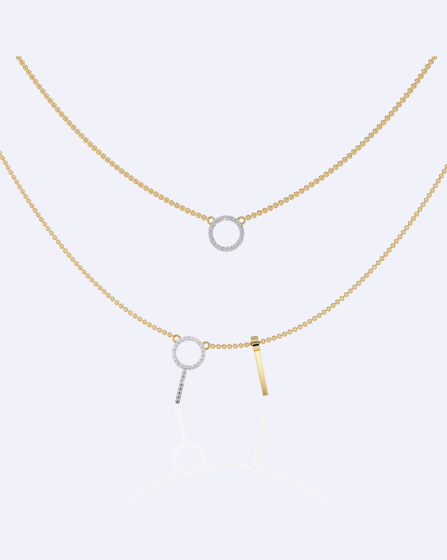 Modern Geometric Double-Strand Necklace