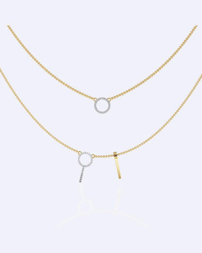 Modern Geometric Double-Strand Necklace