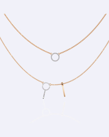 Modern Geometric Double-Strand Necklace