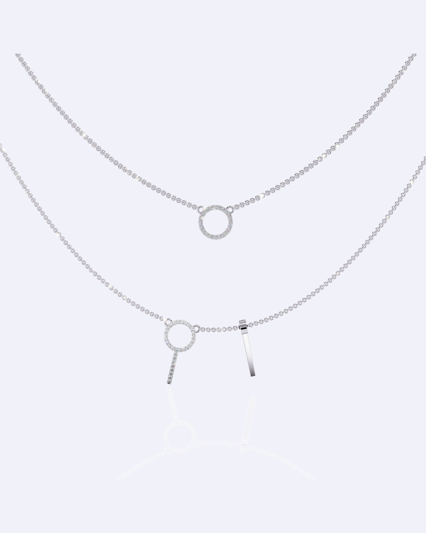 Modern Geometric Double-Strand Necklace