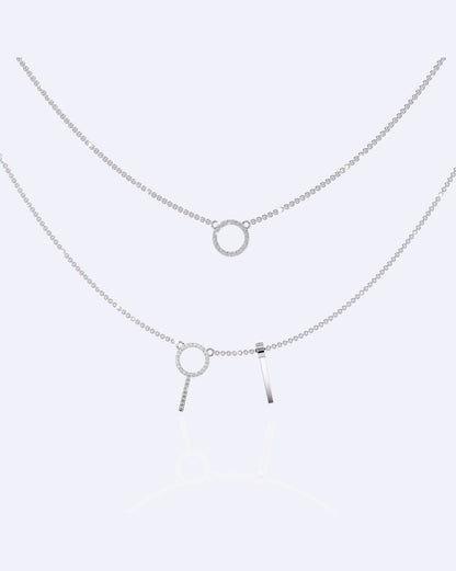 Modern Geometric Double-Strand Necklace