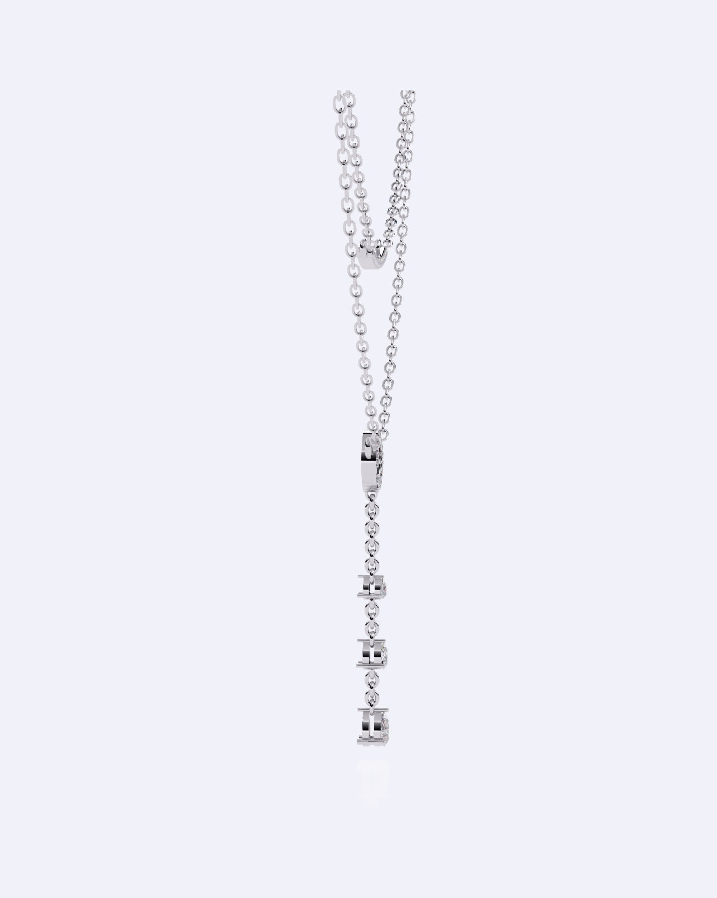 Dainty Two-Strand Diamond Drop Necklace