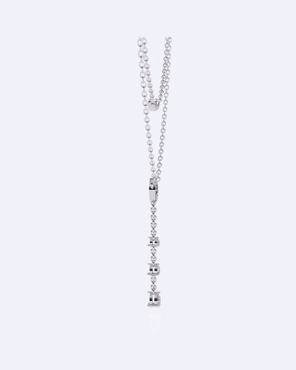Dainty Two-Strand Diamond Drop Necklace