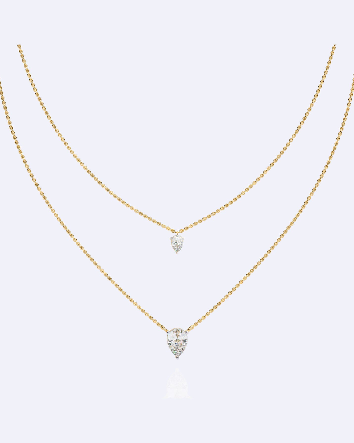 Dainty Ball Chain Necklace with Solitaire Drop