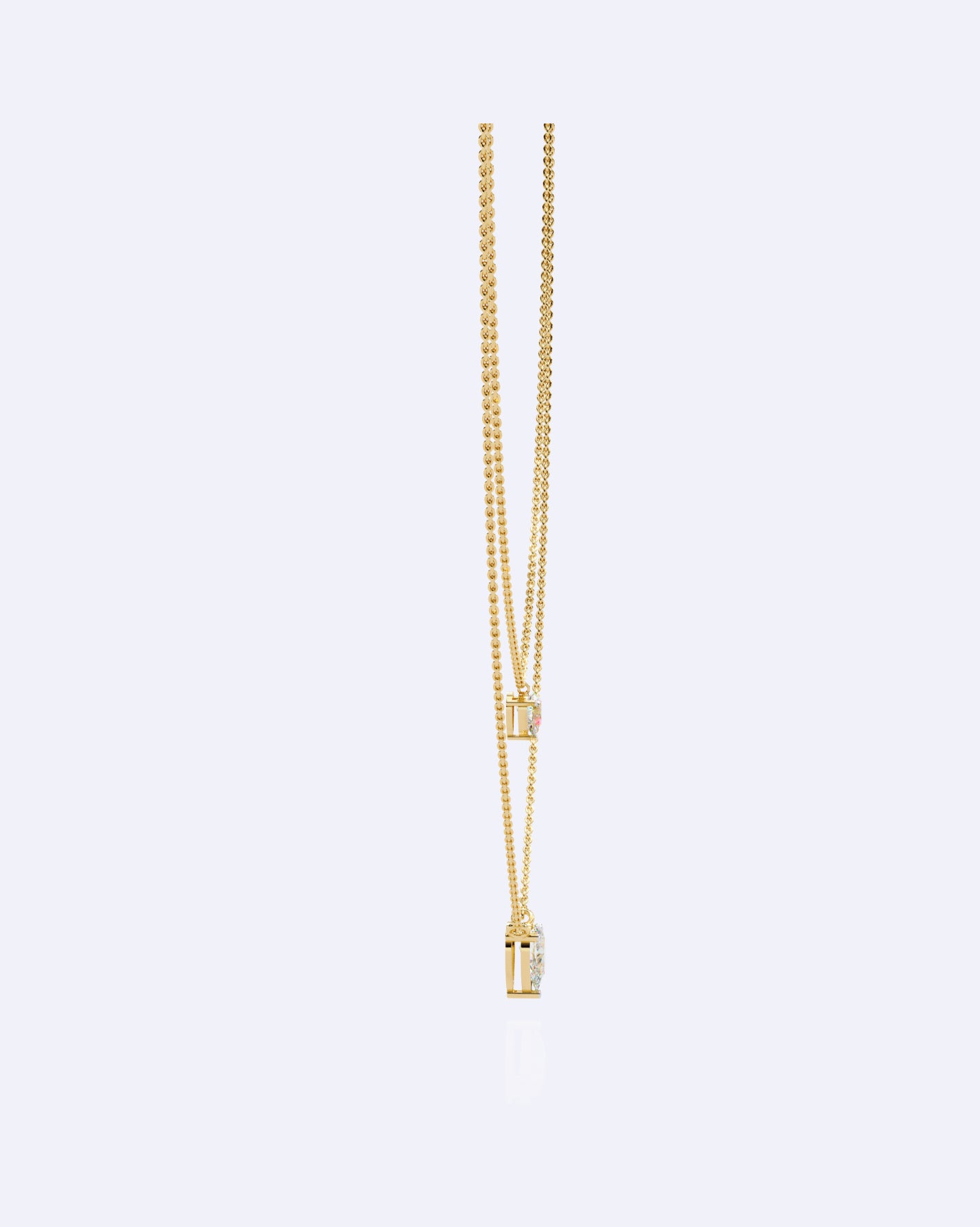 Dainty Ball Chain Necklace with Solitaire Drop