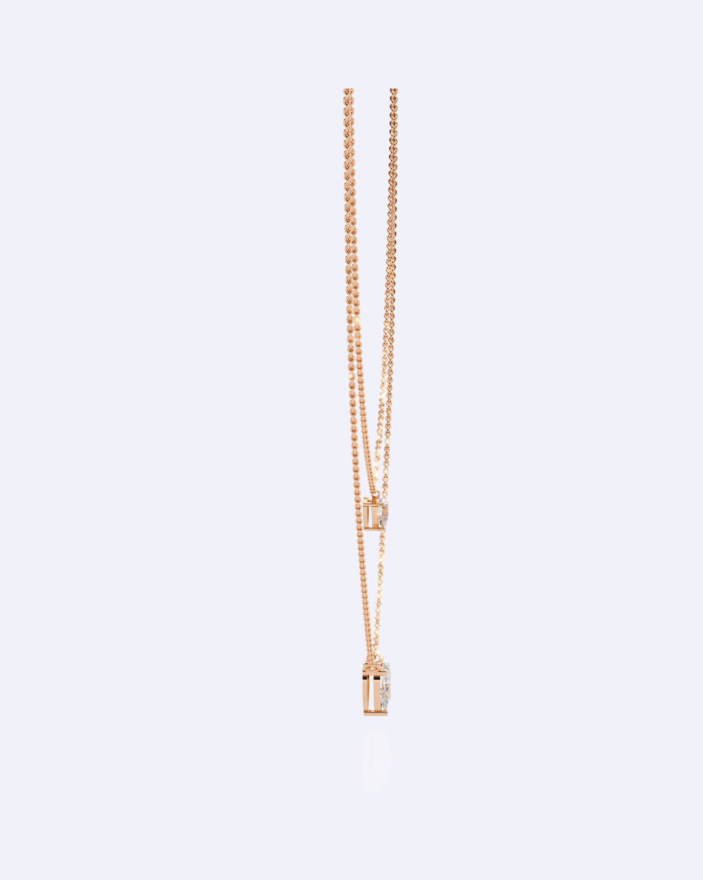 Dainty Ball Chain Necklace with Solitaire Drop