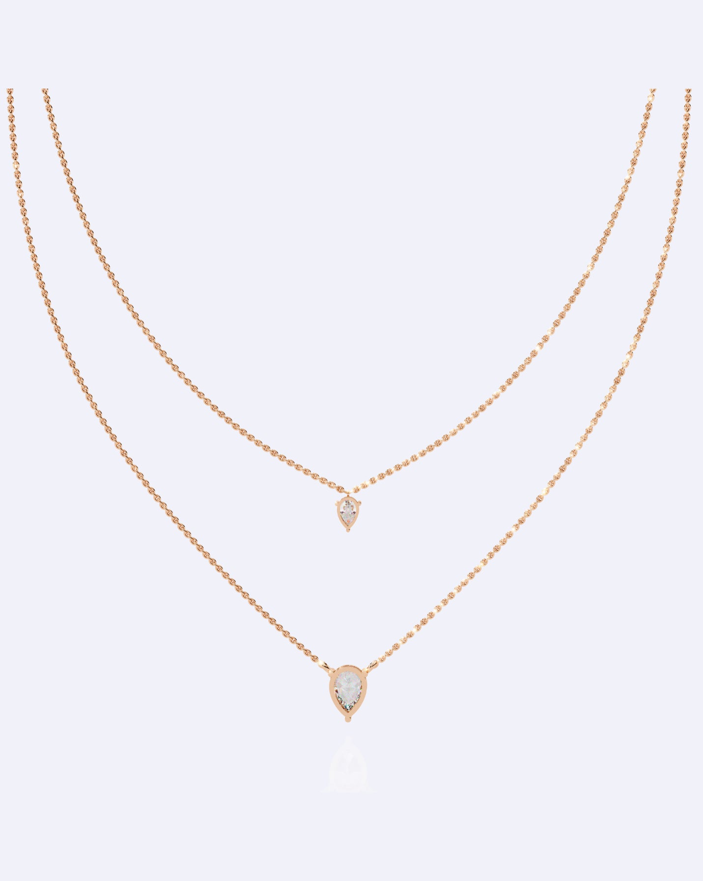 Dainty Ball Chain Necklace with Solitaire Drop