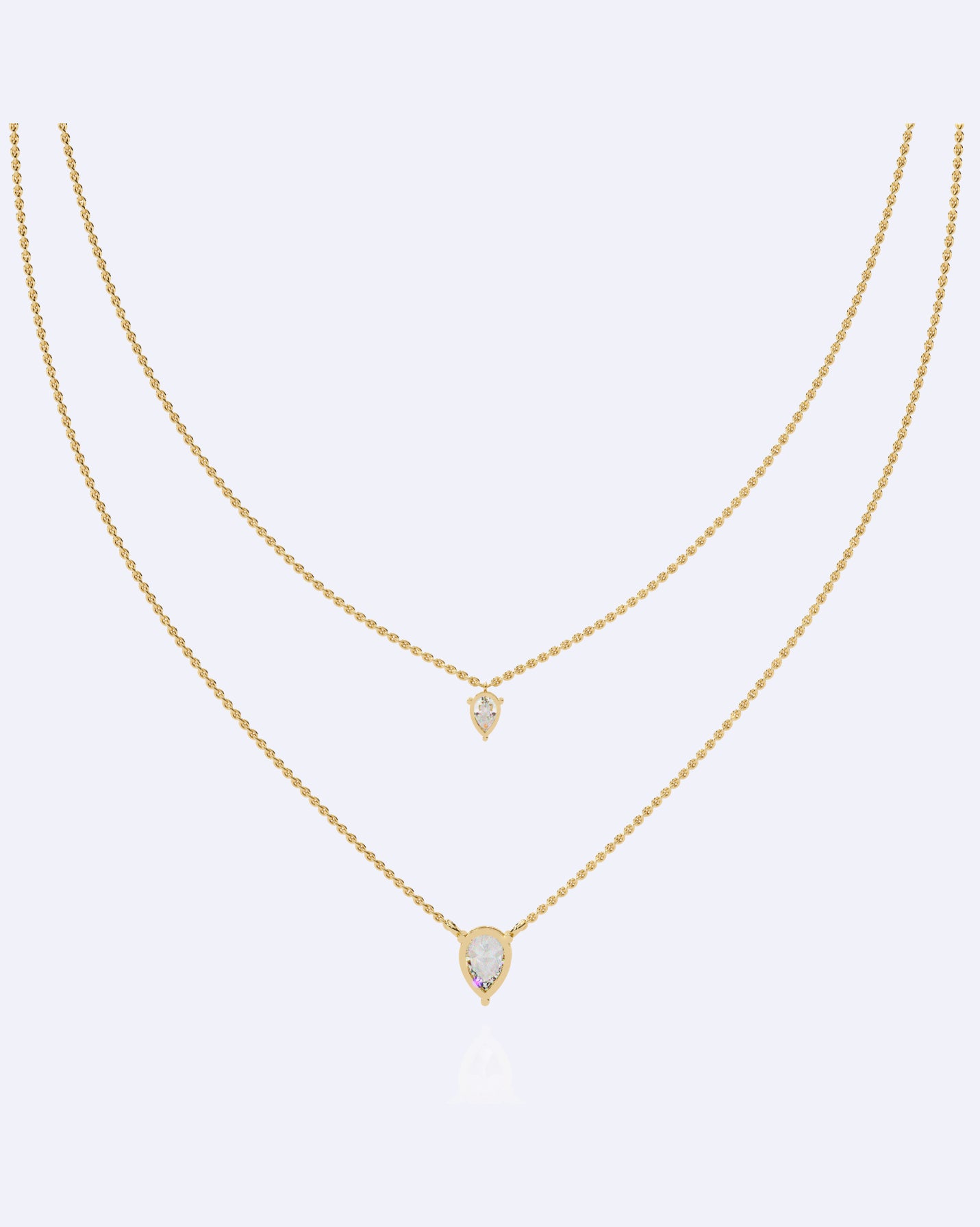 Dainty Ball Chain Necklace with Solitaire Drop