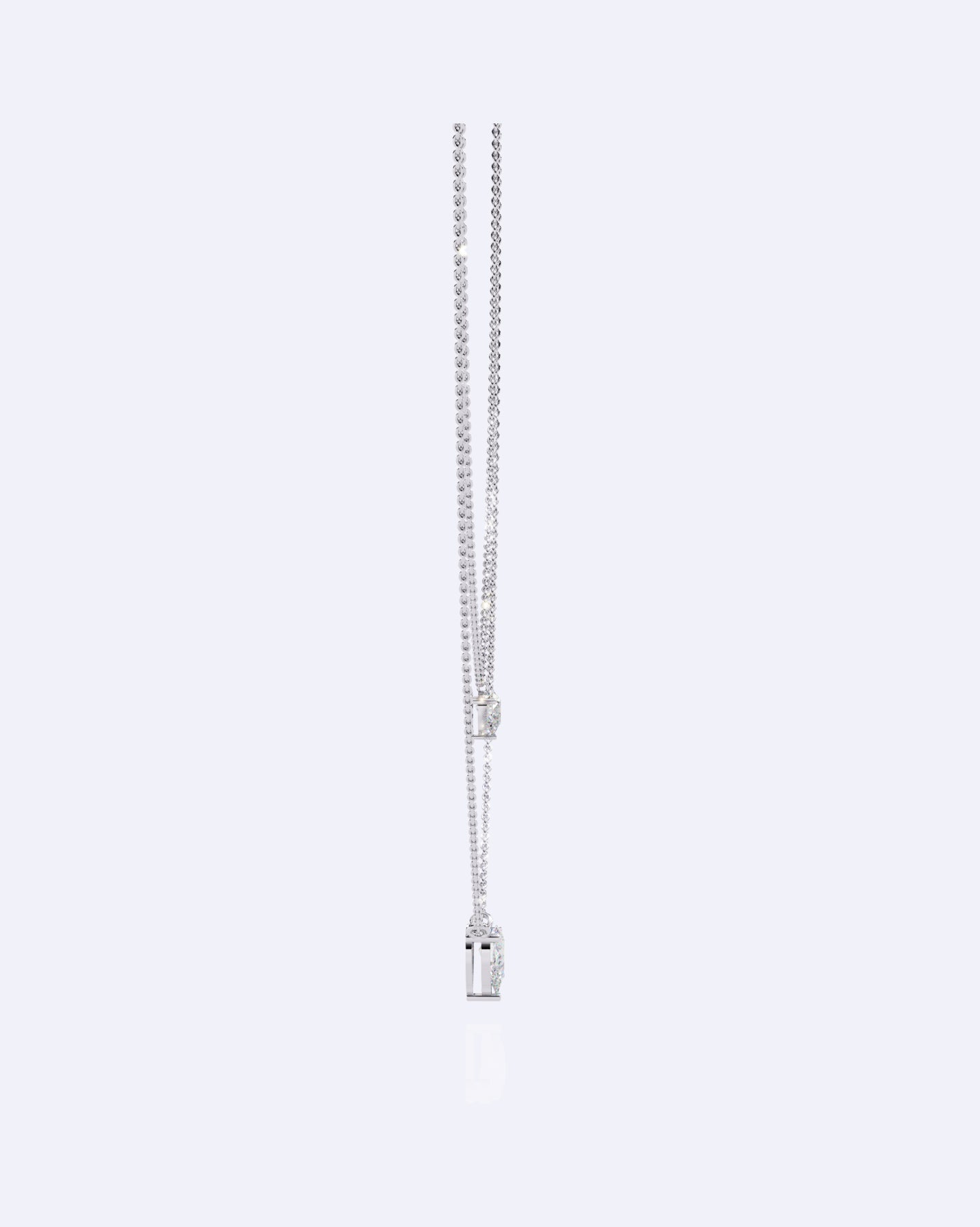 Dainty Ball Chain Necklace with Solitaire Drop